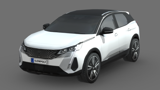 Peugeot 3008 2021 3D Модель .c4d .max .obj .3ds .fbx .stl .blend 