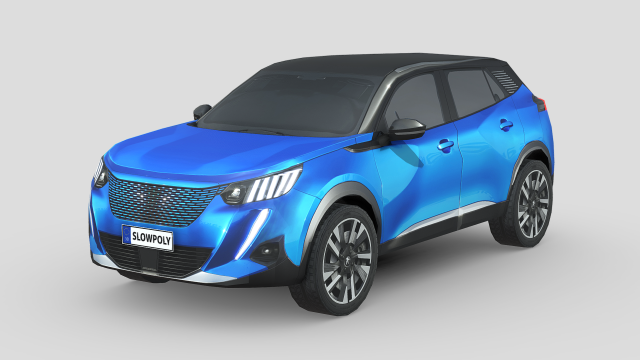 Peugeot e-2008 3D 모델 .c4d .max .obj .3ds .fbx .stl .blend 