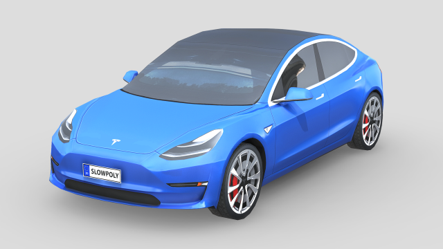 Tesla Model 3 2021 3D 모델 .c4d .max .obj .3ds .fbx .stl .blend 