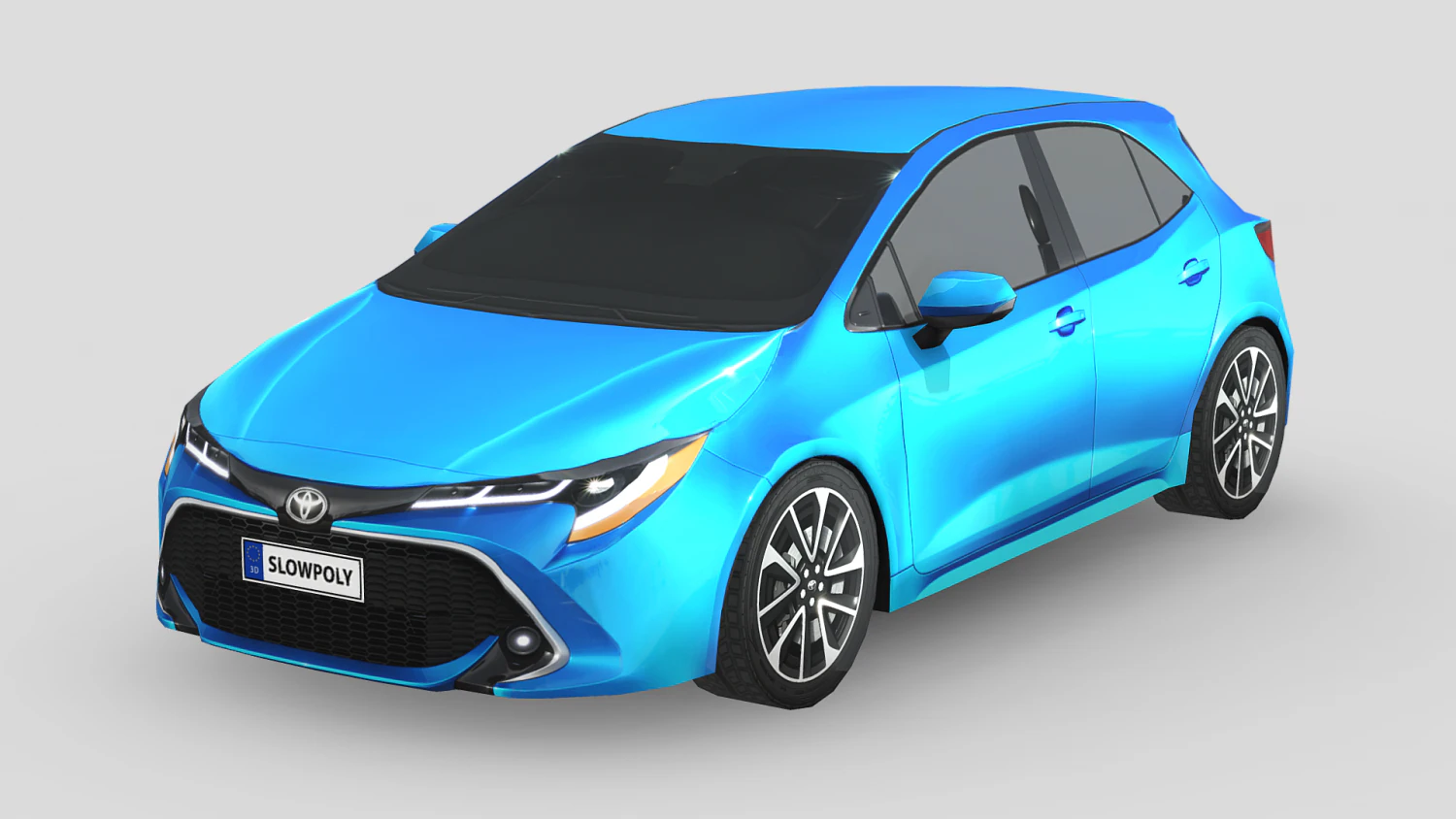 Toyota Corolla Hatchback 2021 3D Model .c4d .max .obj .3ds .fbx .stl .blend