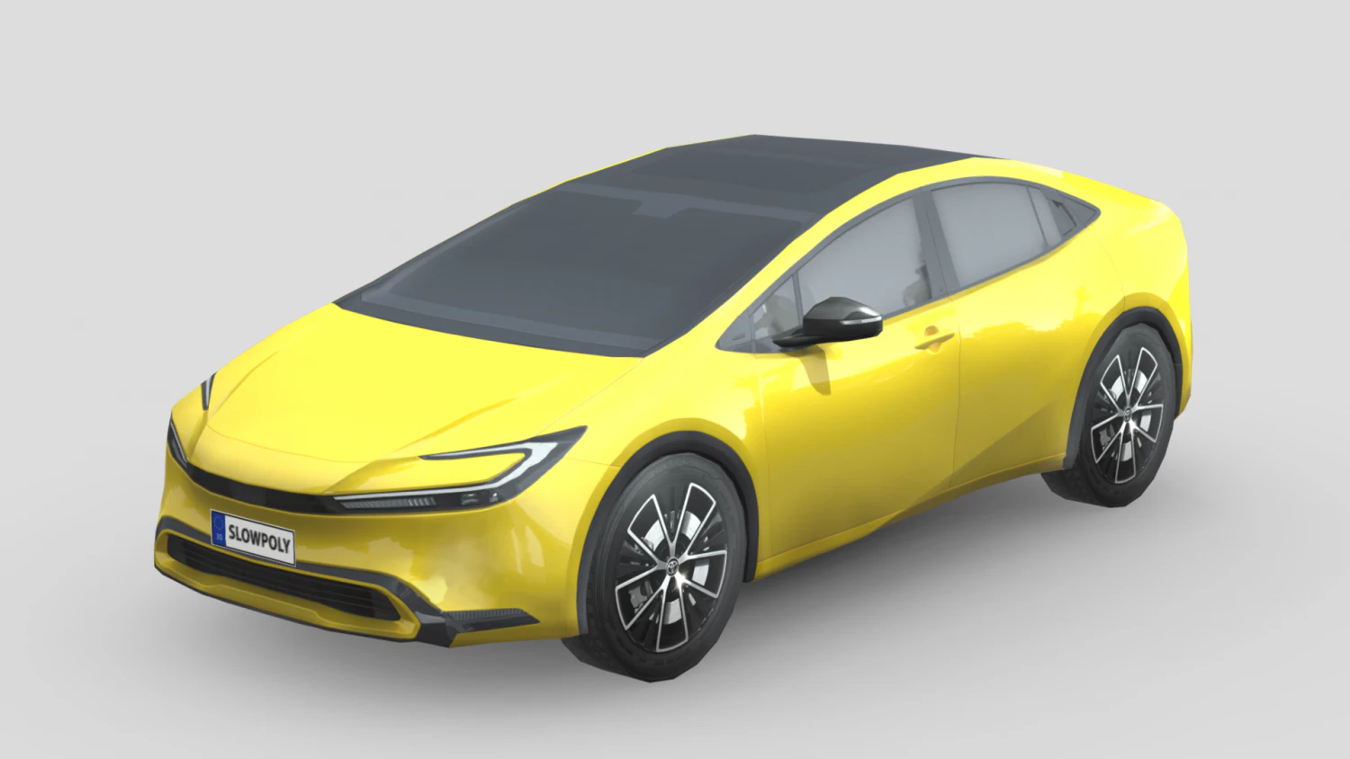 Toyota Prius 2023 3D Model .c4d .max .obj .3ds .fbx .stl .blend 