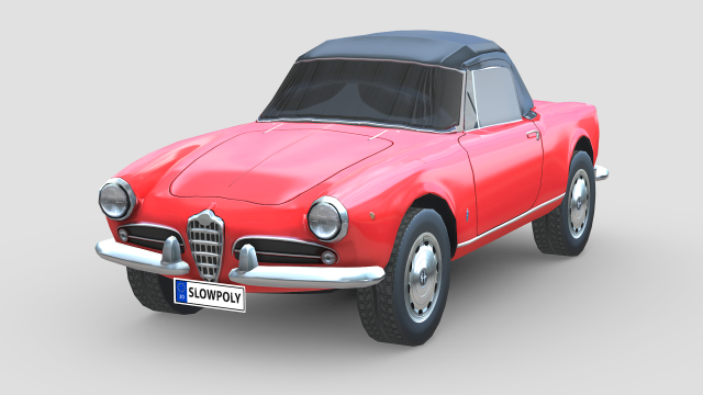 Alfa Romeo Giulietta Spider 1955 Modelo 3D .c4d .max .obj .3ds .fbx .stl .blend