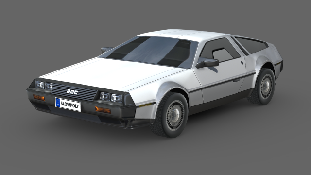 DeLorean DMC-12 1981 3D Модель .c4d .max .obj .3ds .fbx .stl .blend 