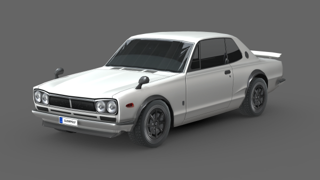 Nissan Skyline 1969 3D-Modell .c4d .max .obj .3ds .fbx .stl .blend 