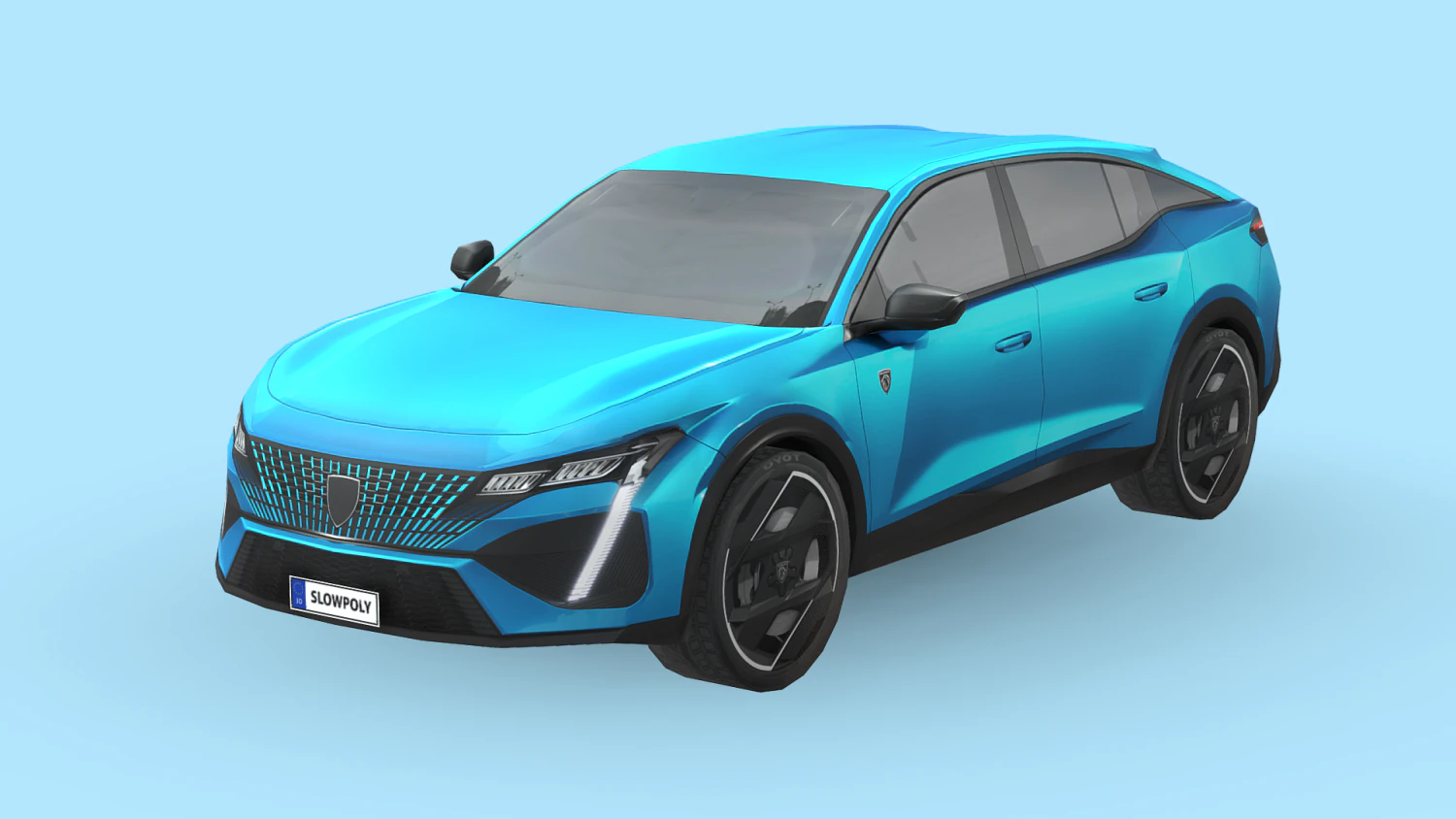 Peugeot 408 2022 3D Model .c4d .max .obj .3ds .fbx .stl .blend