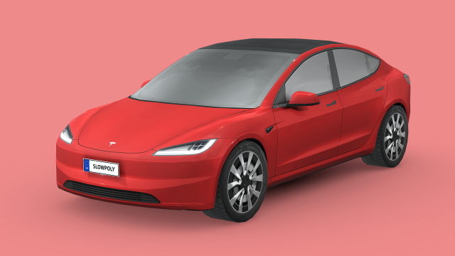 Tesla Model 3 2024 3D Model .c4d .max .obj .3ds .fbx .stl .blend 