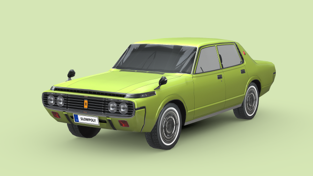 Toyota Crown MK4 1971 3D Model .c4d .max .obj .3ds .fbx .stl .blend