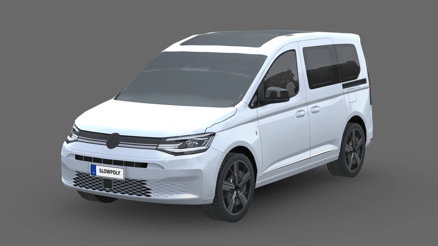Volkswagen Caddy 2021 3D Model .c4d .max .obj .3ds .fbx .stl .blend