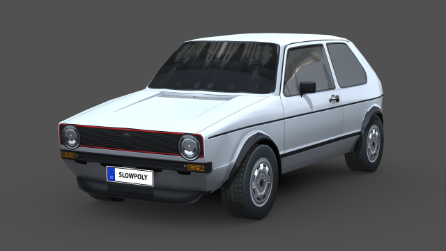 Volkswagen Golf GTI 1975 Model 3D .c4d .max .obj .3ds .fbx .stl .blend 