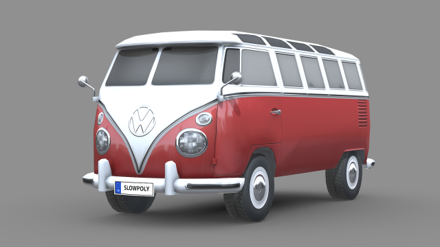 Volkswagen Transporter 1950 3D Model .c4d .max .obj .3ds .fbx .stl .blend 