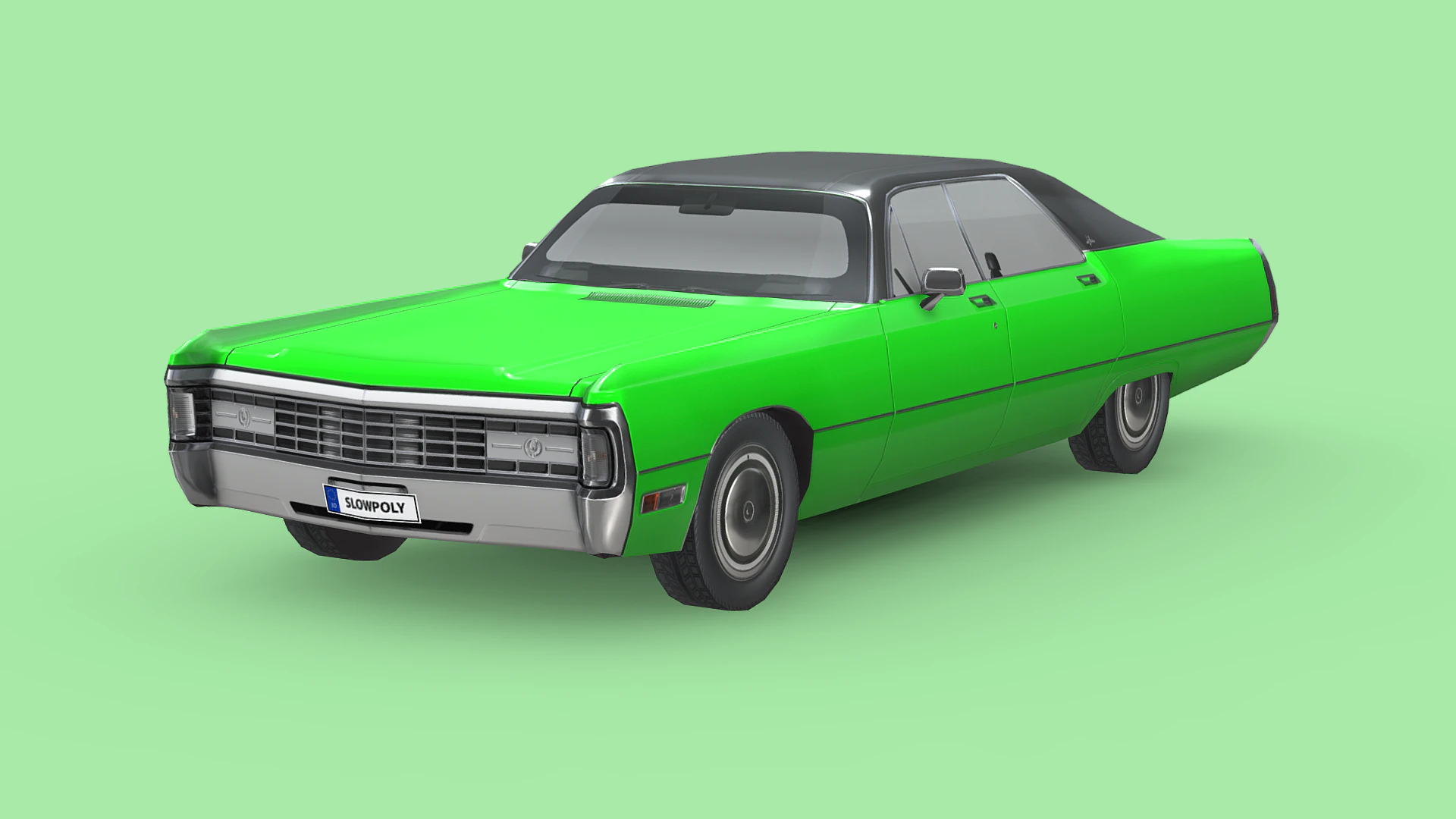 Chrysler Imperial LeBaron 4-door hardtop 1971 3D Model .c4d .max .obj .3ds .fbx .stl .blend