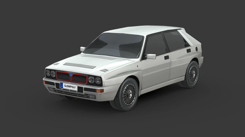 Lancia Delta İntegral 1992 3D Model .c4d .max .obj .3ds .fbx .stl .blend 