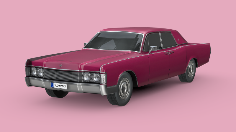 Lincoln Continental Sedan 1968 3D Model .c4d .max .obj .3ds .fbx .stl .blend