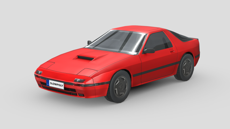 Mazda RX-7 Coupe 1985 3D 模型 .c4d .max .obj .3ds .fbx .stl .blend