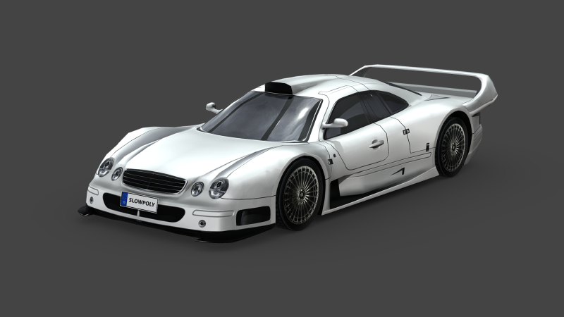 Mercedes-Benz CLK-class GTR AMG 1999 3D Model .c4d .max .obj .3ds .fbx .stl .blend 