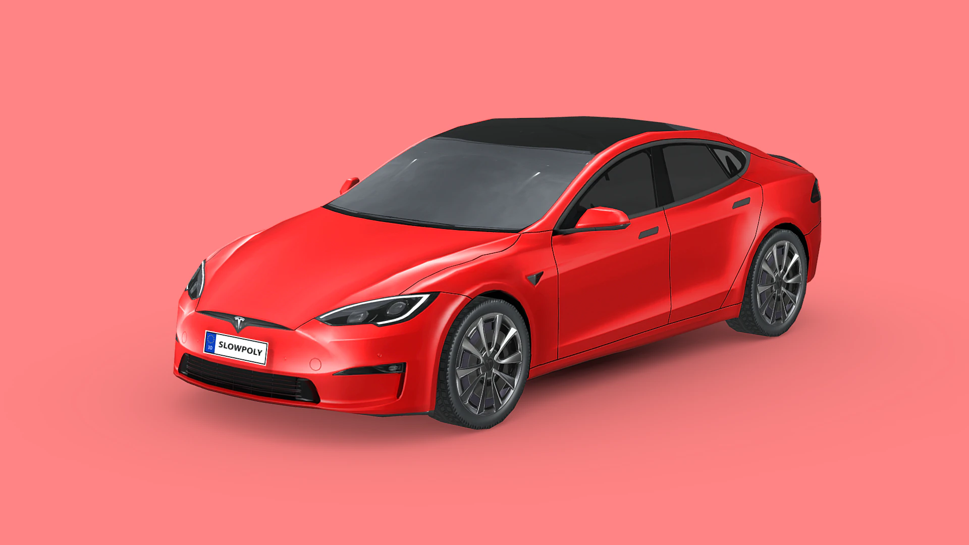Tesla model S Plaid 2023 3D Model .c4d .max .obj .3ds .fbx .stl .blend 