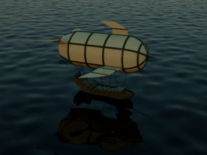 空飛ぶ船 3Dモデル