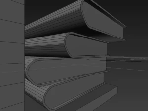 Books on the shelf 3D Model
