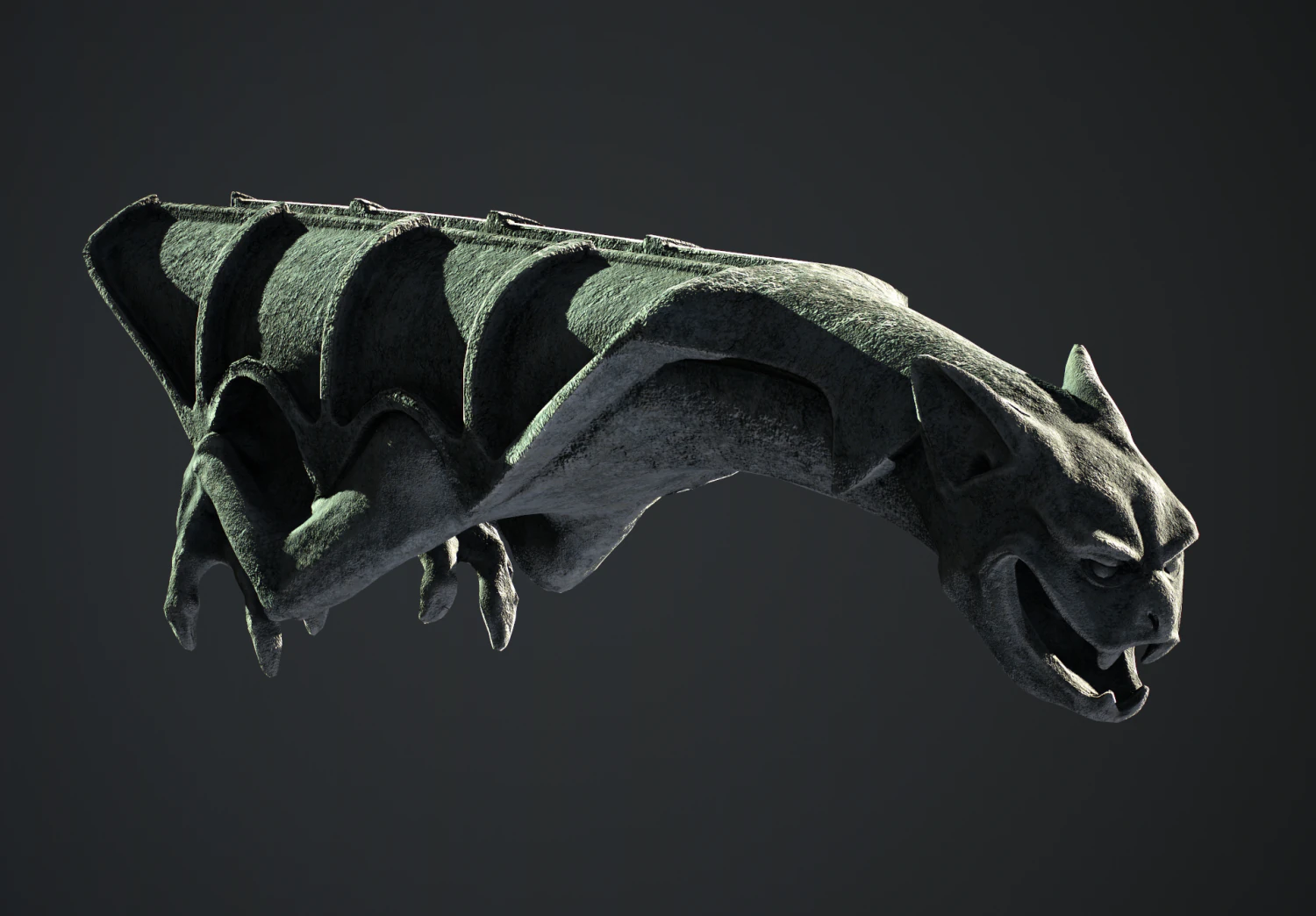 Waterspout Gargoyle Vrykolakas 3D Model .c4d .max .obj .3ds .fbx .stl .blend