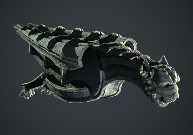 Waterspout Gargoyle Pteropanther 3D Модель .c4d .max .obj .3ds .fbx .stl .blend 