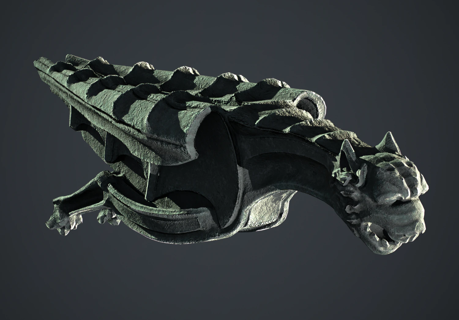 Waterspout Gargoyle Pteropanther 3D Model .c4d .max .obj .3ds .fbx .stl .blend 