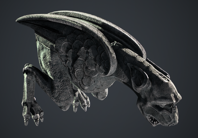 Waterspout Gargoyle Simargl 3D Model .c4d .max .obj .3ds .fbx .stl .blend 