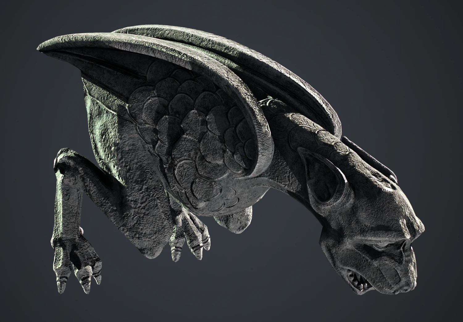 Waterspout Gargoyle Simargl 3D Model .c4d .max .obj .3ds .fbx .stl .blend 