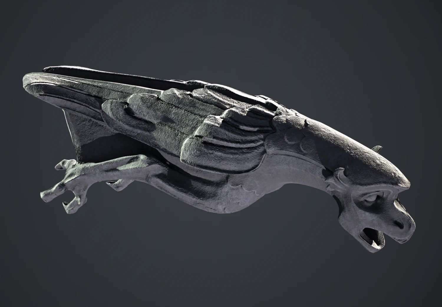 Waterspout Gargoyle Bennu 3D Model .c4d .max .obj .3ds .fbx .stl .blend 