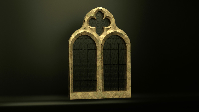 Medieval Window 3D Модель .c4d .max .obj .3ds .fbx .stl .blend 