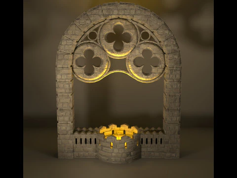 Castiçal estilo janela medieval Modelo de Impressão 3D