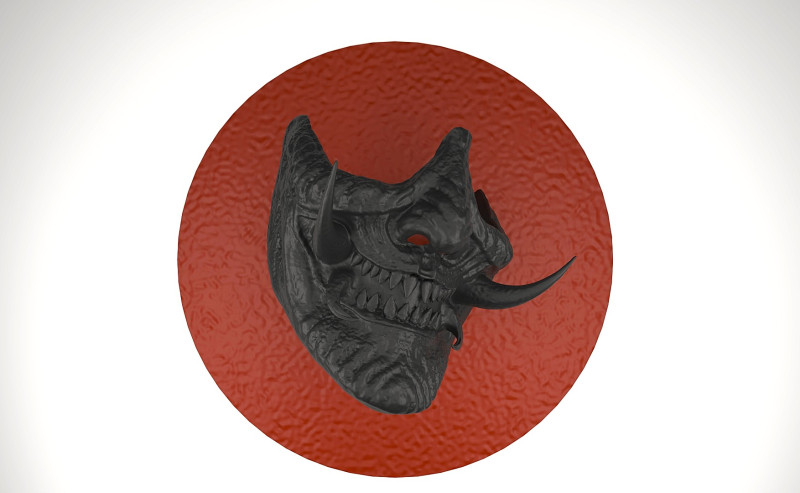 Oni Demon Mask 3D 打印模型 .c4d .max .obj .3ds .fbx .stl .blend
