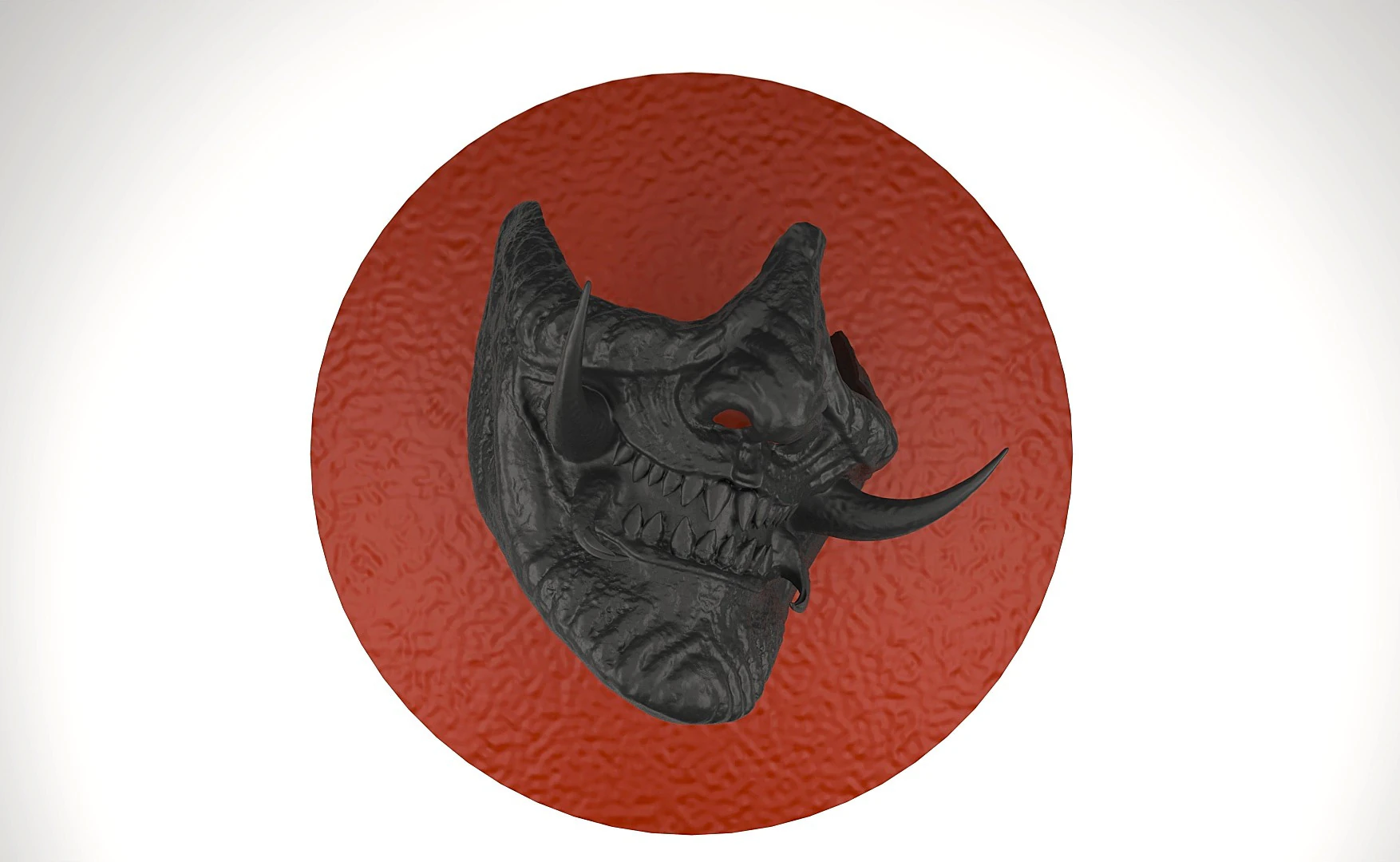 Oni Demon Mask 3D Print Model .c4d .max .obj .3ds .fbx .stl .blend