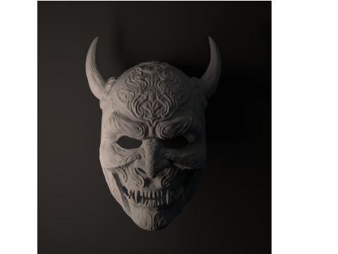 Oni-Demon Mask 3D 프린트 모델