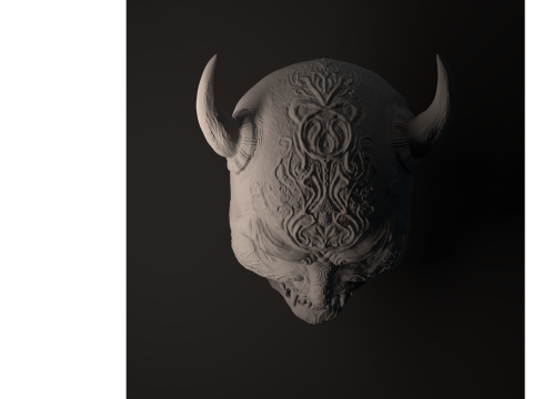 Oni-Demon Mask 3D 프린트 모델