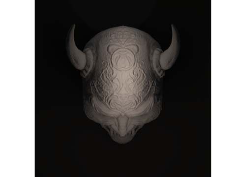 Oni-Demon Mask 3D 프린트 모델