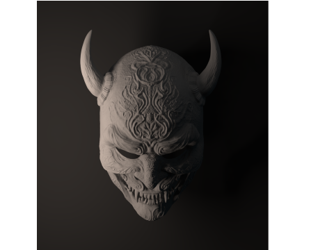 Oni-Demon Mask 3D 프린트 모델