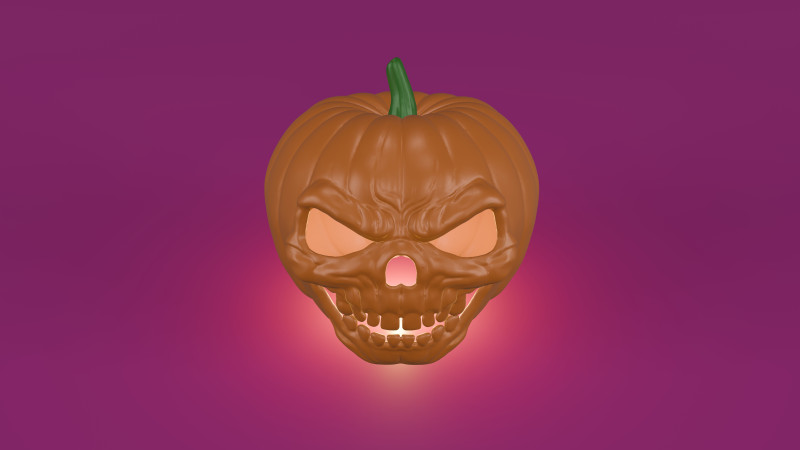 Halloween Pumpkin Skull 3D प्रिंट मॉडल .c4d .max .obj .3ds .fbx .stl .blend