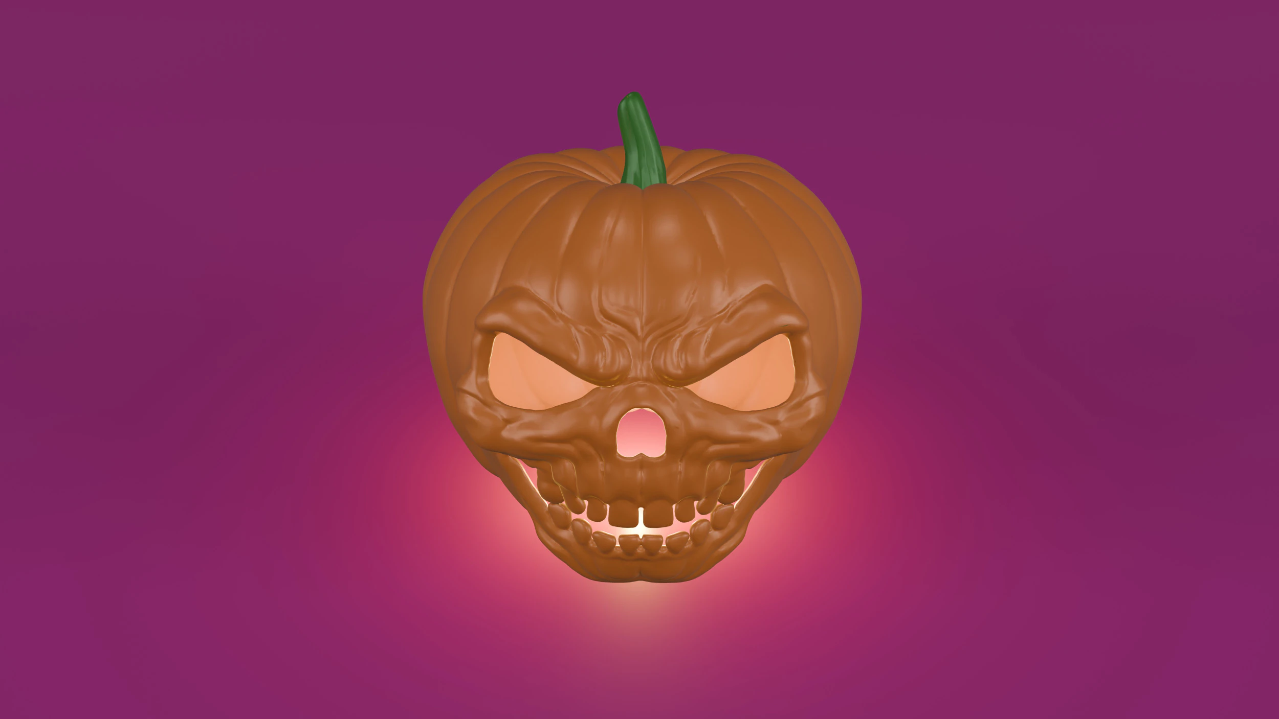 Halloween Pumpkin Skull 3D Print Model .c4d .max .obj .3ds .fbx .stl .blend 