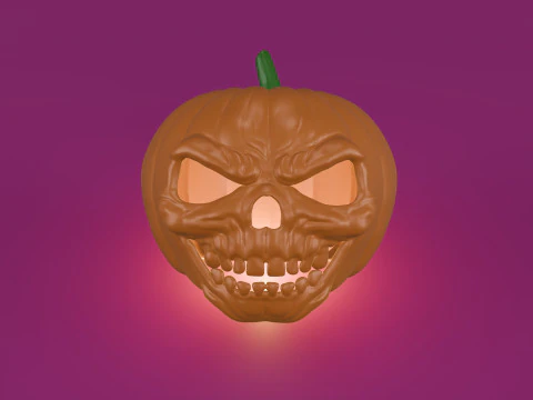 Halloween Pumpkin Skull 3D Print Model