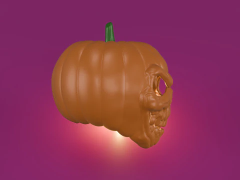 Halloween Pumpkin Skull 3D Print Model