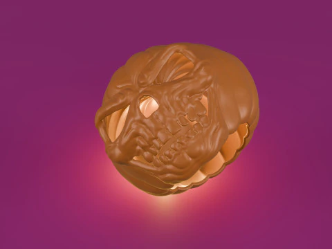 Halloween Pumpkin Skull 3D Print Model