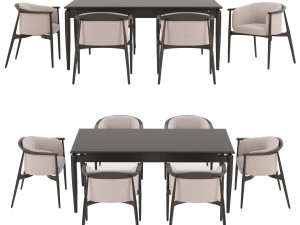 Arya chair and Black table Modèle 3D