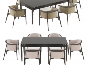 Arya chair and Black table Modelo 3D