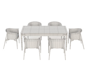 Arya chair and Black table Modelo 3D