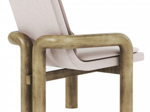 Carved Wood Lounge 3D Model