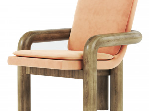 Carved Wood Lounge 3D Model