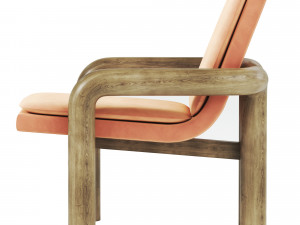 Carved Wood Lounge 3D Model