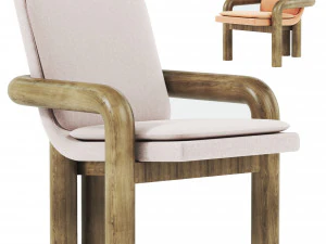 조각된 나무 라운지 3D 모델