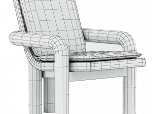 Carved Wood Lounge 3D Model