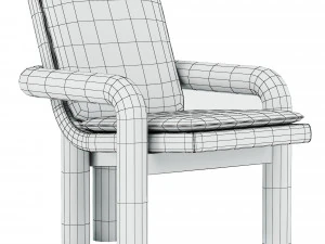 Carved Wood Lounge 3D Model